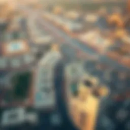 Aerial view of Mussafah showing real estate developments