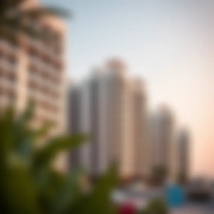 Modern residential buildings in Mussafah