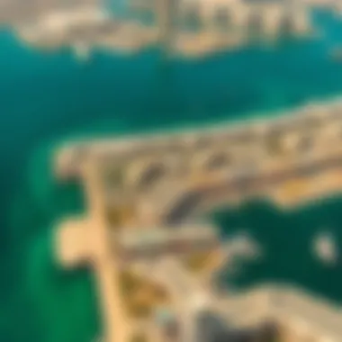 Aerial view of Dubai Maritime City with waterfront developments