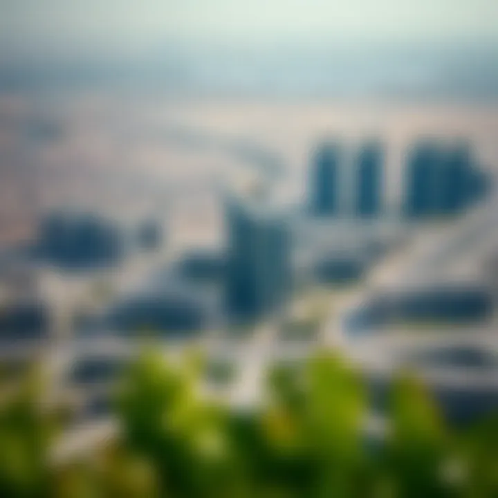 Aerial shot highlighting Al Awir's strategic location within Dubai's real estate framework