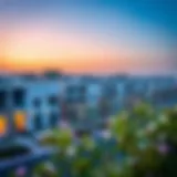 Expansive view of Al Awir's residential area showcasing modern architecture and community spaces