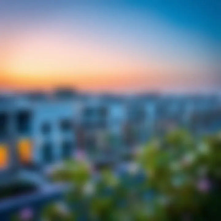 Expansive view of Al Awir's residential area showcasing modern architecture and community spaces