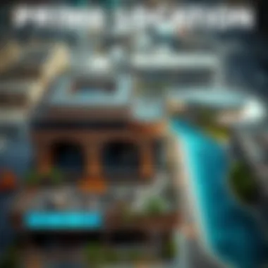 Aerial view highlighting Al Raha Loft's location in Dubai