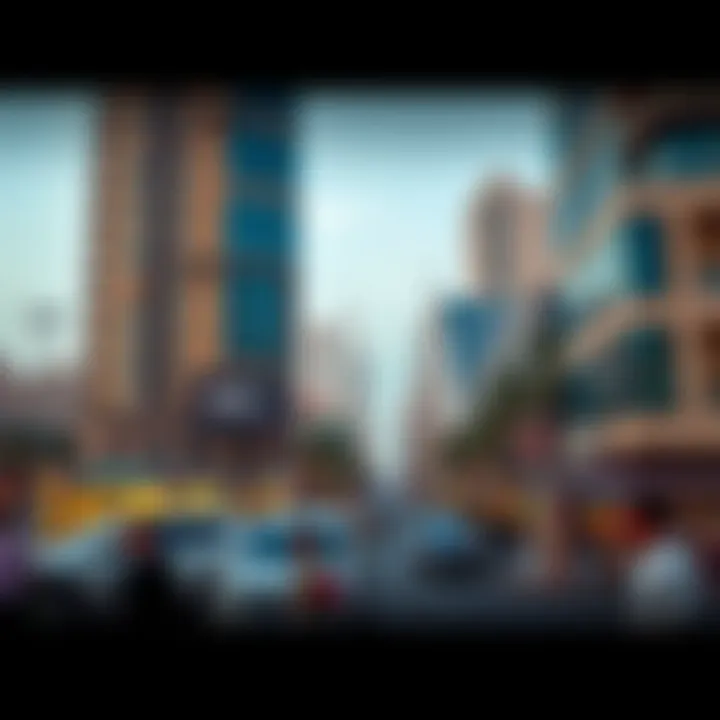 Vibrant Neighborhood Around Al Rigga Station Surrounding neighborhood of Al Rigga Station with bustling activity