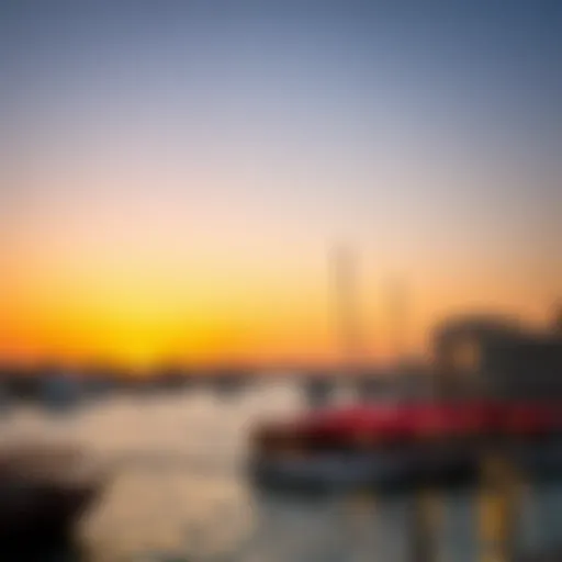A breathtaking view of Al Seef waterfront during sunset