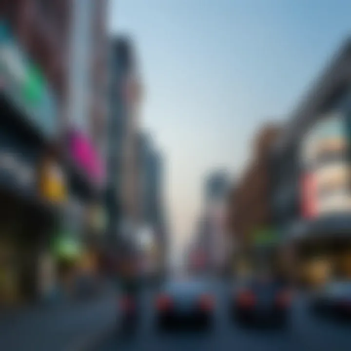 Commercial Opportunities on Al Taawun Street A bustling commercial center along Al Taawun Street, highlighting retail opportunities