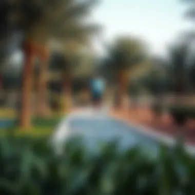 Jogging Track Surrounded by Nature in Al Towayya Park Scenic jogging track surrounded by trees in Al Towayya Park
