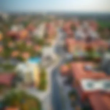 Aerial view showcasing the vibrant community of Amaranta