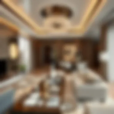 Elegant Interior Design of a Residence Luxurious living space interior in Amber Studio City