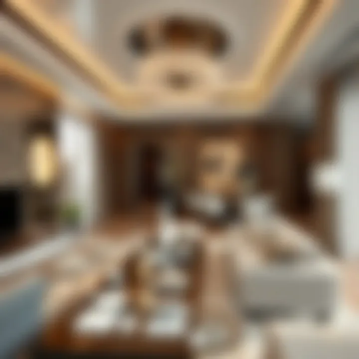 Elegant Interior Design of a Residence Luxurious living space interior in Amber Studio City