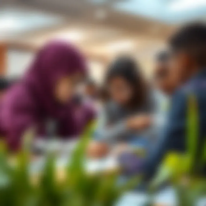 Students engaged in a collaborative project