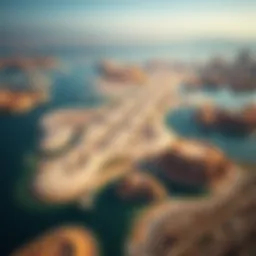 Aerial view of Bani Yas Island showcasing its diverse landscapes