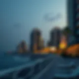 Stunning coastal view of Beach Rotana Residences showcasing the architectural elegance