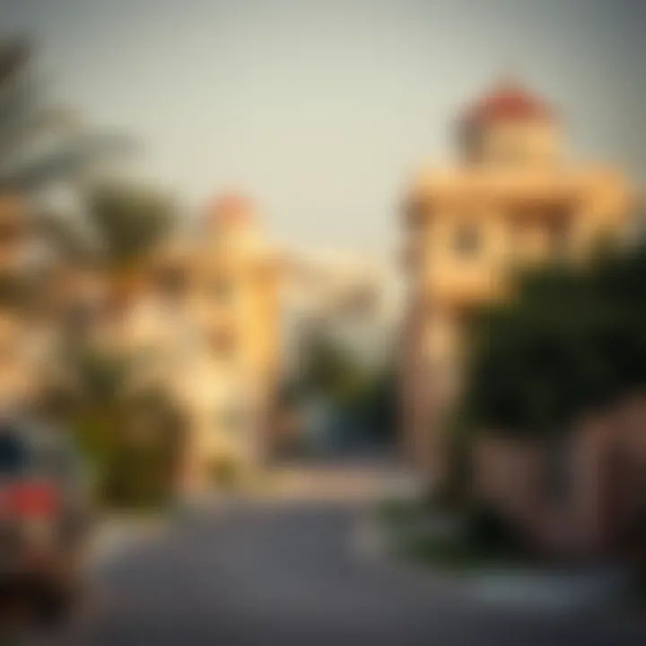 Residential Neighborhoods in Dubai Cozy residential neighborhood in Dubai highlighting diverse architecture