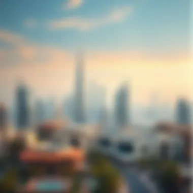 Dubai Skyline and Luxury Real Estate Stunning skyline view of Dubai showcasing luxury properties