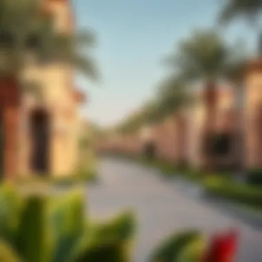 Luxurious residential community with lush greenery