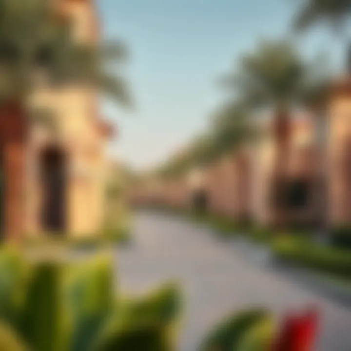 Luxurious residential community with lush greenery