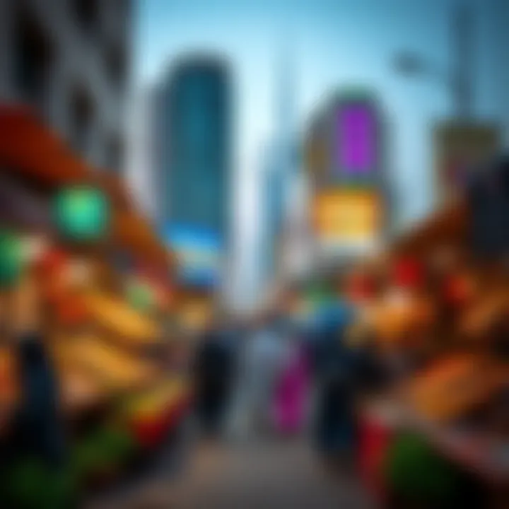 Vibrant local market showcasing Dubai's culture