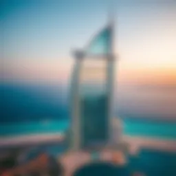 Aerial view of Blue Beach Tower showcasing its unique design