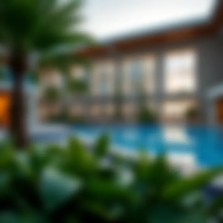 Community amenities at Blue Water Residence including pools, gardens, and leisure spaces