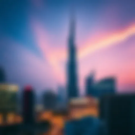 Stunning view of Burj Al Rem towering over Dubai