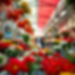 Vibrant flower displays at Al Mazhar Flora Markets