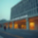 Exterior view of Al Jafiliya Metro Station showcasing modern architecture