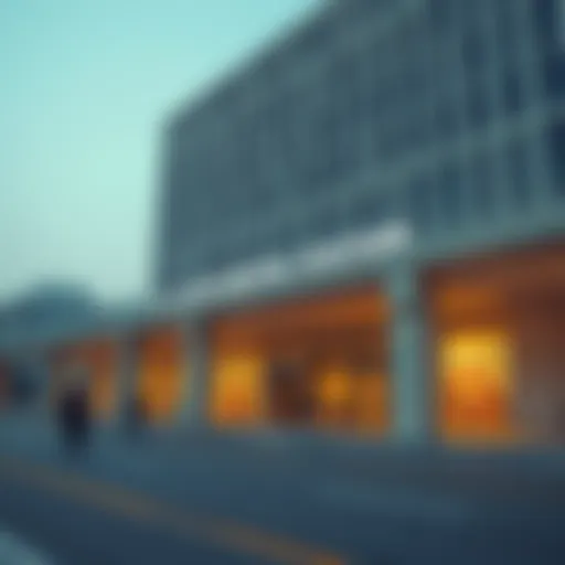 Exterior view of Al Jafiliya Metro Station showcasing modern architecture