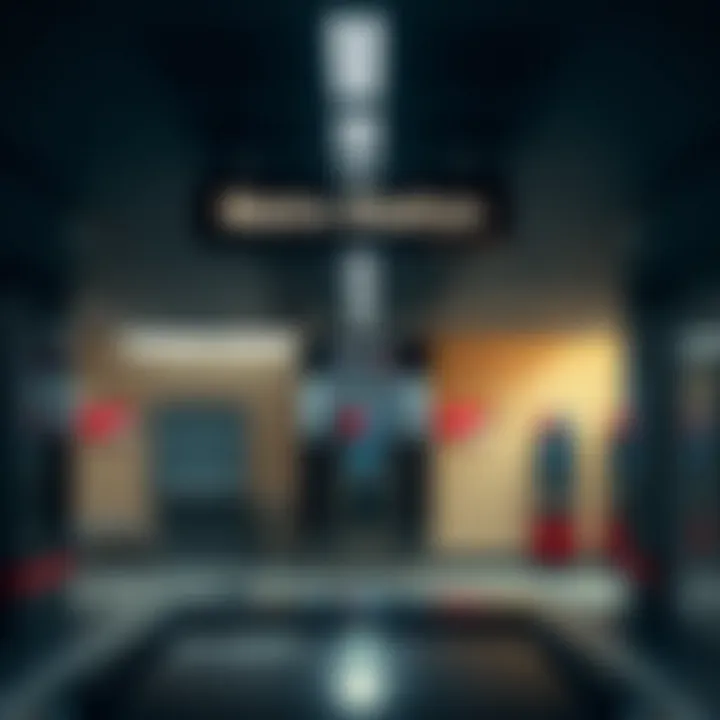 Interior Layout of Al Jafiliya Metro Station Inside view of Al Jafiliya Metro Station featuring ticket machines and signage