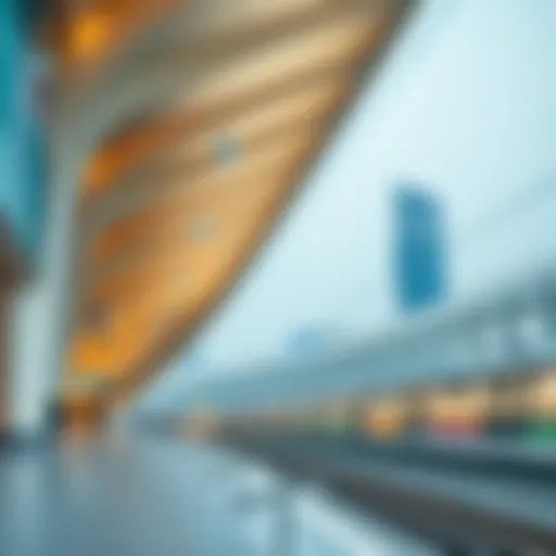 Architectural view of Nakheel Mall Metro Station