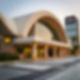 Exterior view of Al Garhoud Metro Station showcasing modern architecture