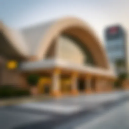 Exterior view of Al Garhoud Metro Station showcasing modern architecture