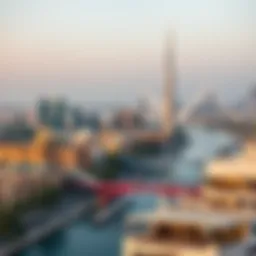 A panoramic view of Creek Dubai showcasing its skyline