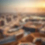 A panoramic view of the ongoing construction site at Damac Lagoons