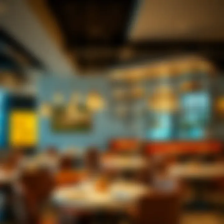 An elegant interior of a restaurant at DFC Mall with unique decor.