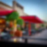 A vibrant outdoor dining area at DFC Mall showcasing diverse cuisines.
