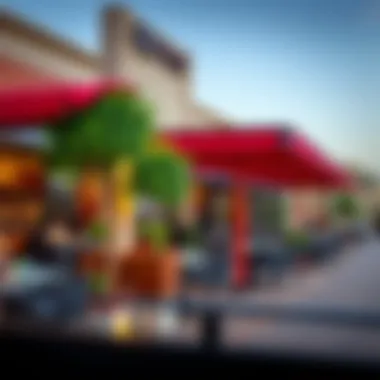 A vibrant outdoor dining area at DFC Mall showcasing diverse cuisines.