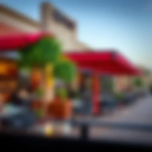 A vibrant outdoor dining area at DFC Mall showcasing diverse cuisines.