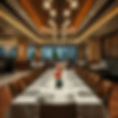 Elegant dining setup in an international restaurant