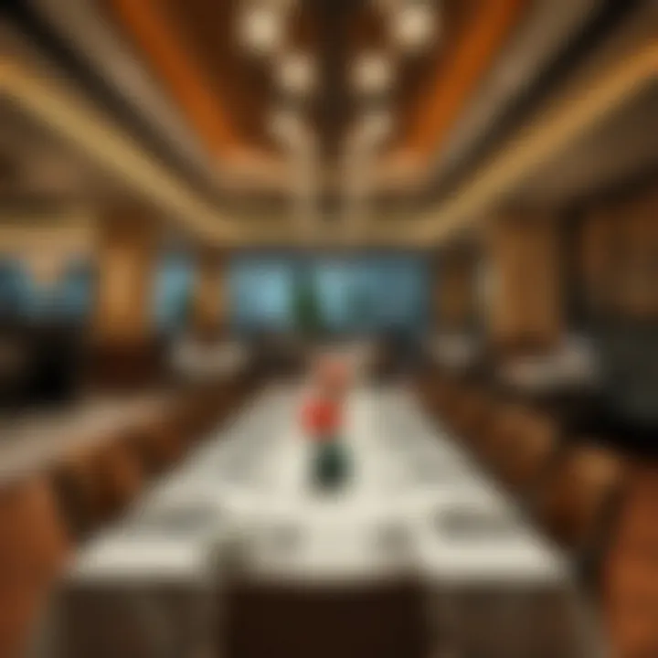 Elegant dining setup in an international restaurant