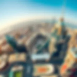 Aerial view showcasing the immense size of Dubai Mall amidst the city skyline