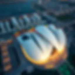 Aerial view showcasing the stunning architecture of Dubai Opera