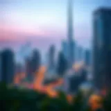 Dubai skyline with real estate developments