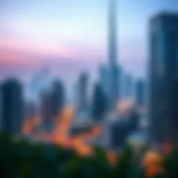 Dubai skyline with real estate developments