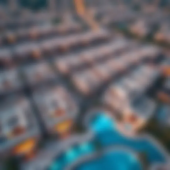 Overview of Emaar Villas in Dubai Aerial view of Emaar villa developments within Dubai