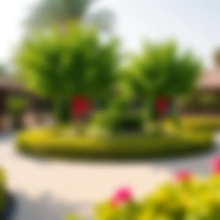 Lush Gardens of the European Village Beautifully landscaped gardens in the European Village
