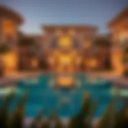 A stunning view of a luxurious mansion in Dubai