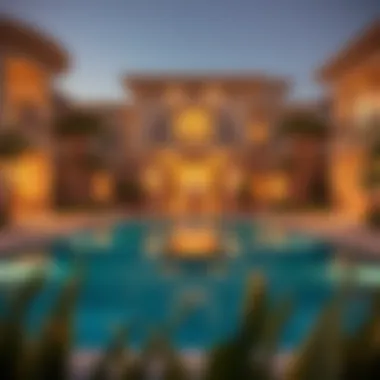 Luxurious Mansion View A stunning view of a luxurious mansion in Dubai