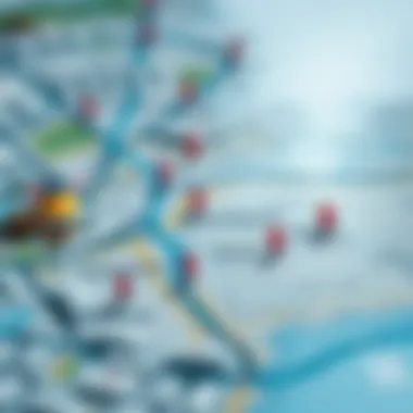 Prime Locations Map A map highlighting prime locations for mansions in Dubai