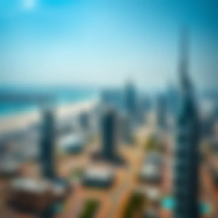 Dubai Skyline Featuring Deyaar Amalia Aerial view of Dubai highlighting Deyaar Amalia